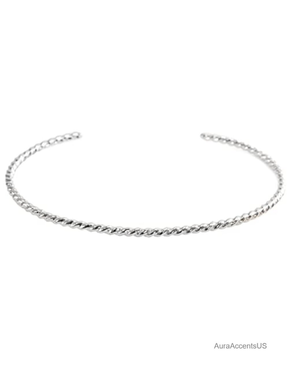 Sterling Silver Twisted Rope Cuff Bracelet, Handmade Size Small